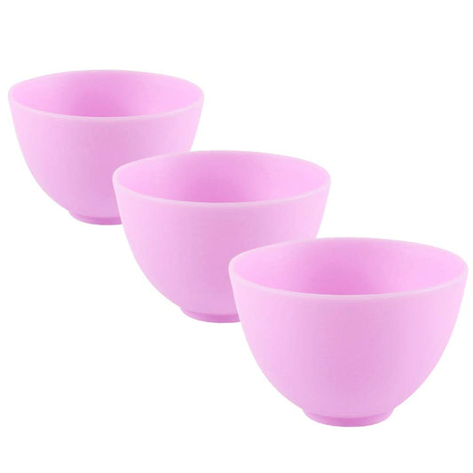 Healifty 3Pcs Diy Face Mixing Bowl Facial Mud Bowl Silicone Facemask Bowl Cosmetic Beauty Tool for Home Salon Spa Face Skin Applicator Bowl (Purple)