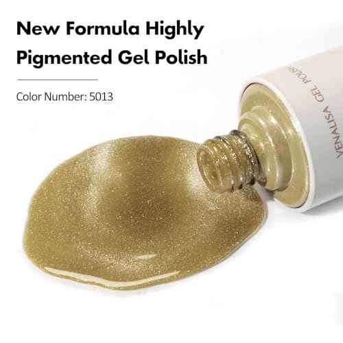 VENALISA Cat Eye Gel Nail Polish 1 Pcs 10ML Shimmer Gold Glitter Magnetic Gel Polish Soak Off Salon Manicure DIY at Home Nail Art For Girls Women