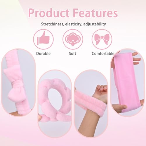Spa Gift Set: Bubble Headband, Face Wash Headband, Skin Care Wristbands for Ladies and Women