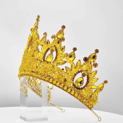 Large Tiaras and Crowns for Women Crystal Tall Pageant Crowns Rhinestone Royal Queen Headband Princess Quinceanera Headpieces for Wedding Birthday Prom Party Costume Cosplay