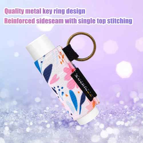 3PCS Lip Balm Holder Keychain Lip Gloss Keychain Holder Lipstick Holder Lip Balm Pouch Keychain Compatible with ChapStick, Burt's Bees, Christmas Stocking Stuffers