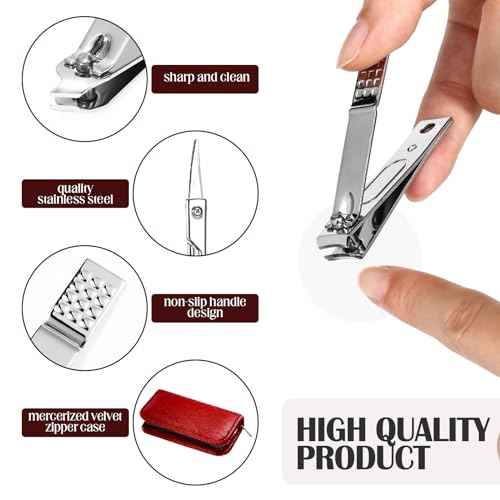 Coume 24 Sets Manicure Set Bulk Christmas Coworker Gifts 8 in 1 Nail Clippers Kit Nurse Practitioner Luxurious Travel Case Stainless Steel Nails Care Tool Office Gift for Employees(Red Series)