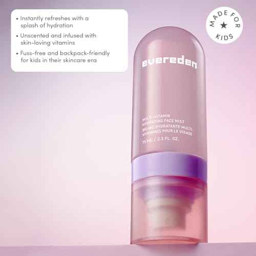 Evereden Kids Multi-Vitamin Hydrating Face Mist | Nourishing Face Spray, Preppy Skincare Essential for Ages 6+ | Clean Formula Safe for Sensitive Skin | Multi-Vitamin Complex, Peach & Mango Juice