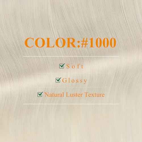 Easyouth 24 Inch Blonde Tape in Hair Extensions Remy Human Hair Tape in Extensions White Blonde Tapes Hair Extension Real Human Hair for Long Straight Hair 20Pcs 50G