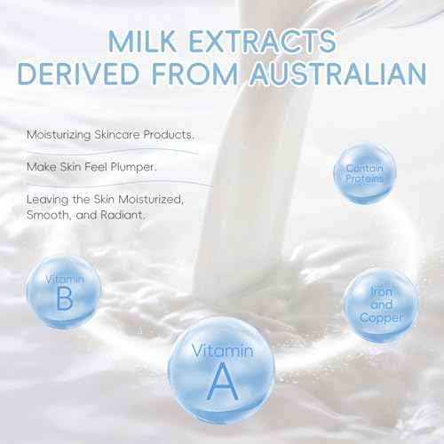 5PCS Milk Skin Care Set for Kids & Women ? Skin Care for Teens 10-12, Skincare for Girls 10-12, Milk Skincare Set with Cleanser, Toner, Serum, Face Cream & Eye Cream ? Gentle Daily Hydration Routine