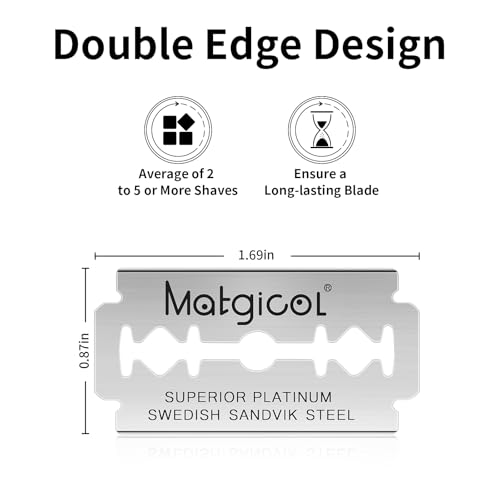 Double Edge Safety Razor Blades - 100 Count Premium Platinum Swedish Steel Blades for Men & Women¡¯s Razors with a Smooth Precise and Clean Shave
