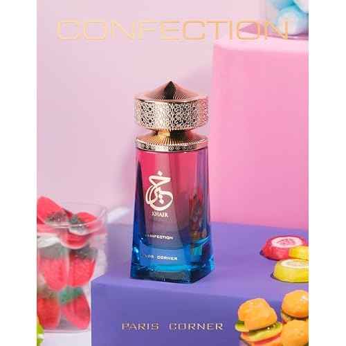 Paris Corner | Khair Confection EDP 3.4 Fl Oz | Sweet Candy Scent Perfume for Men & Women | Indulge in Luscious Pear, Whipped Cream, Jasmine & Vanilla Notes