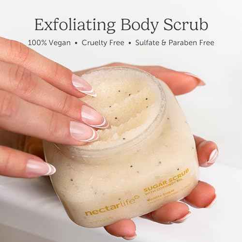 Nectar Life Daily Glow Kit Body Skin Care Set, Whipped Soap, Sugar Body Scrub, Hand Wash (Full Size, Vanilla)