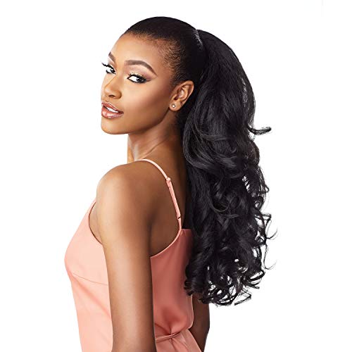 Sensationnel Instant weave half wig - 3 synthetic blendwig adjustable drawstring for seamless hair blending (1 JETBLACK)