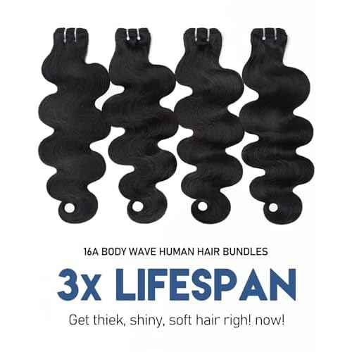 Lucklady 16A Raw Bundles Human Hair Body Wave, 20 Inch Body Wave Bundles Human Hair, Triple Lifespan Virgin Remy hair
