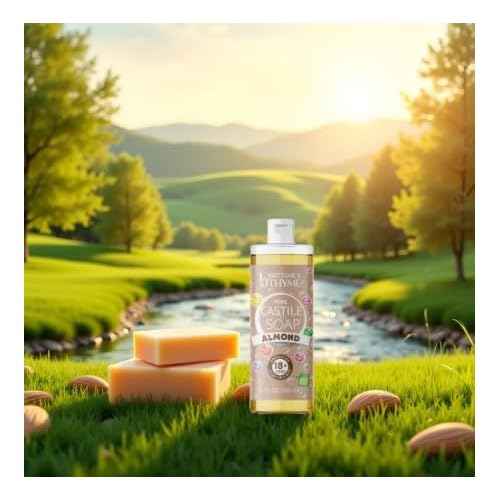 Brittanie's Pure Castile Liquid Soap Almond ? 2 Pack (32oz Each) | Natural, Organic, Multi-Purpose Soap for Body, Face, Home & Pets | Vegan, Sulfate-Free, Made in USA