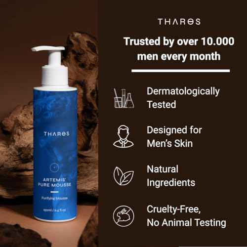 THAROS Men¡¯s Face Wash & Daily Facial Cleanser, Prevents Breakouts, Natural Anti-Aging Face Wash for Men, 6.4 fl.oz, Vegan, For Oily & Acne-Prone Skin