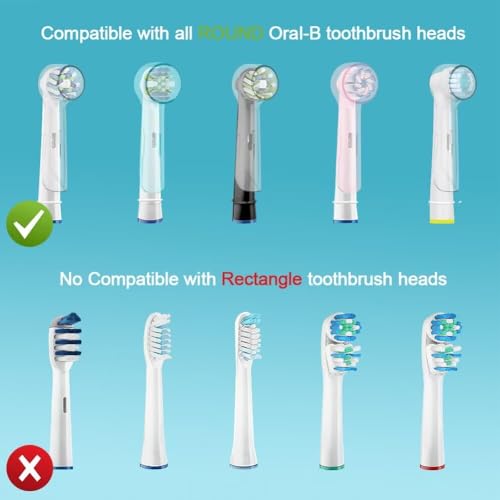 HSYTEK 6 Pack Protective Cover Cap Compatible with Oral B Replacement Heads, Fits for Cross Action Brush Heads and Pro 500, 1000, 1500 Electric Toothbrushes (Pink+Yellow)