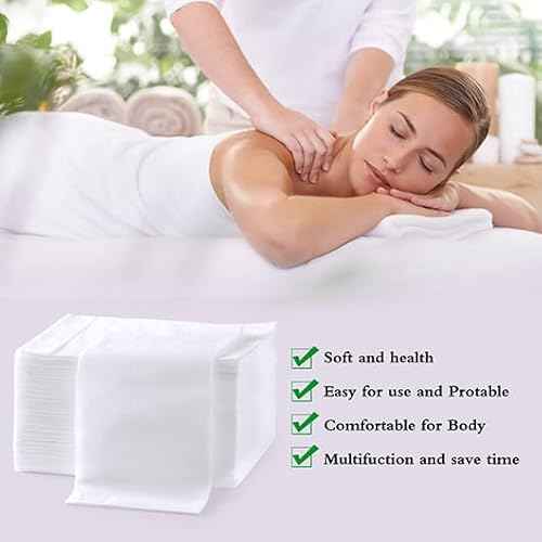 200Pcs Disposable Massage Table Sheets 31.5" x 71" Non-Woven Fabric Bed Covers for Ultimate Hygiene and Comfort in Massage, Tattoo, and Spa Treatments, Breathable and Durable Sheets(White)