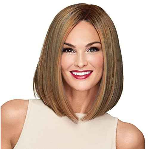 Hair u wear Current Events Long Textured Bob Wig, Average Size Cap, RL5/27 Ginger Brown