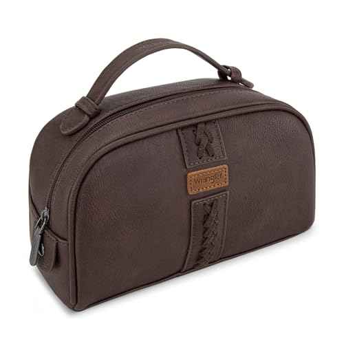 Montana West Wrangler Makeup Bags for Women Portable Toiletry Bag Small Travel Cosmetic Organizer for Gift Zipper Closure