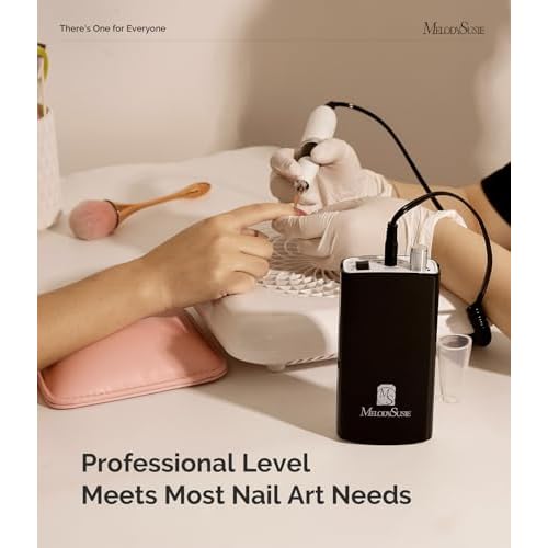 MelodySusie Entry-Level Clip-On Cordless Nail Drill with Anti-Slip Silicone Handle, SC300I 30000RPM Stable E-File for Manicure Shaping & Gel Removal, Perfect for Training, Nail Art Practice & Home Use