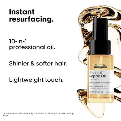L'Oreal Professionnel Paris Absolut Repair 10-in-1 Oil - Nourishing Multi-Benefit Hair Oil For Dry & Damaged Hair, Repairs Damage Repair & Provides Shine
