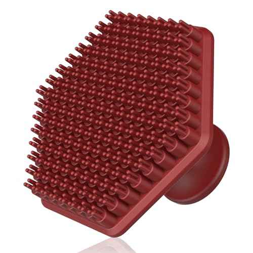 VWMYQ Silicone Face Scrubber for Men, Gentle Exfoliator Pad & Massager, Facial Cleansing Brush Silicone Face Wash Brush Removes Dead & Dry Skin (red)