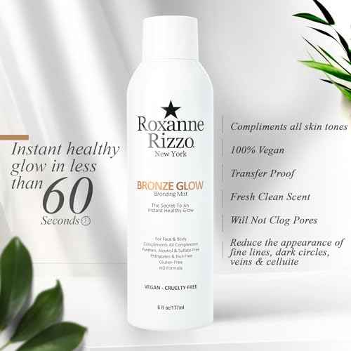 Bronze Glow Duo By Roxanne Rizzo - Celebrity Choice Bronzer - Refreshing Hydrating Mist - Face & Body - Blends with All Skin Tones - TSA Approved Travel Size (100ml) - Includes 177ml & 100ml Bottles