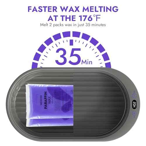 Small Paraffin Wax Machine for Hands - Paraffin Hand Wax Machine 2000ml Small Size With 4 packs of Paraffin Wax Digital Display Screen for Paraffin Baths
