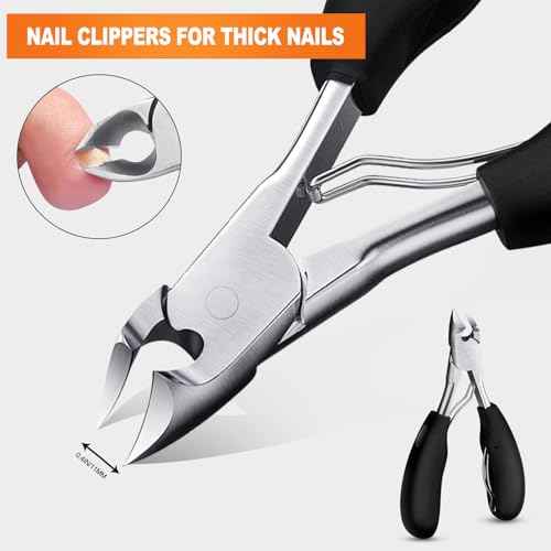 Toenail Clippers for Seniors Thick Toenails, Heavy Duty Toenail Nipper, Professional Nail Clippers, Ergonomic Non-Slip Long Handle, Toenail Clippers for Men Women Elderly