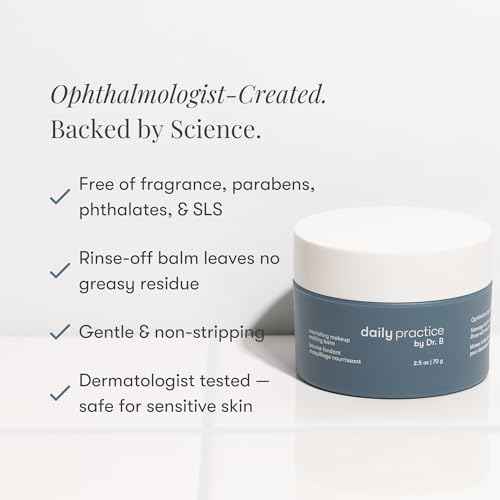 Daily Practice by Dr. B Cleansing Balm Makeup Remover - Nourishing Makeup Remover Balm with Squalane & Argan Oil - Hydrating, Gentle, Travel Size - Paraben/Phthalate/SLS-Free - 2.5 oz