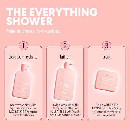 MONDAY HAIRCARE CLEANSE Body Wash with Grapefruit Extract, Hyaluronic Acid, Shea Butter, Coconut Oil for Normal to Oily/Combination Skin 900 mL (Dual Pack)