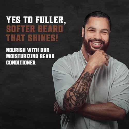 Viking Revolution Sandalwood Beard Conditioner for Men with Argan Oil and Jojoba Oil - Beard Softener and Strengthener Natural Beard Conditioner - Beard Care Moisturizer with Aloe Vera (33.8 Fl oz)