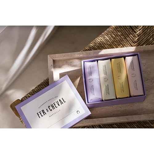 Fer ? Cheval Gentle Perfumed Soaps Gift Set, 4x125g/4.41oz - Marseille Vegetable Soap with Shea Butter and Softening Oils