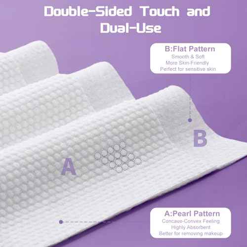 Disposable Face Towel 200 Count, Soft Cotton Face Towels, Dry Wipes Facial Cloths Towelettes for Washing and Drying, Lint Free Facial Tissue for Skincare, Makeup Remover and Cleansing
