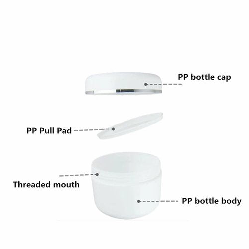 6 Pack Plastic Empty Cosmetic Containers with Lid, Portable 8 Oz 250ml Refillable Make-up Face Cream Jars Case for Body Scrub Mask Lotion Storage Pot (White)