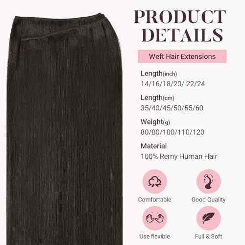 MAXITA Sew in Hair Extensions Real Human Hair, Weft Hair Extensions Human Hair, #2 Dark Brown 22 inch 110g Double Weft Remy Silky Sew in Weft Hair Extension Human Hair