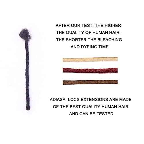 0.6cm Width 10 Inch 100 Strands 100% Human Hair Loc Extensions, Full Handmade Dreadlock Extensions for Men Women Kids Can Be Dyed and Bleached 100% Unprocessed Natural Black
