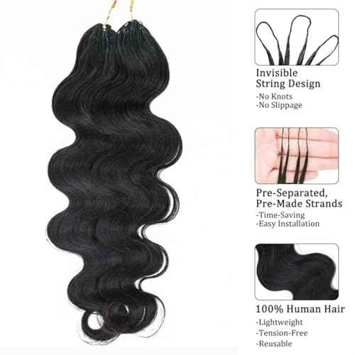 Feather Crochet Hair Pre Looped Crochet Human Hair Curly For Black Women Pre Separated Knotless Crochet Hair Human Hair Body Wave 16Inch 120g