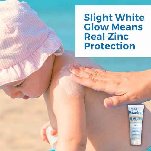 Waxhead Baby Sunscreen SPF?35 ? Non-nano Zinc Oxide Mineral Lotion for 6-12 months Babies + 12-24 Toddlers | Natural Tear?Free + Organic Hypoallergenic, Pediatrician?Recommended Sunblock (4?oz)