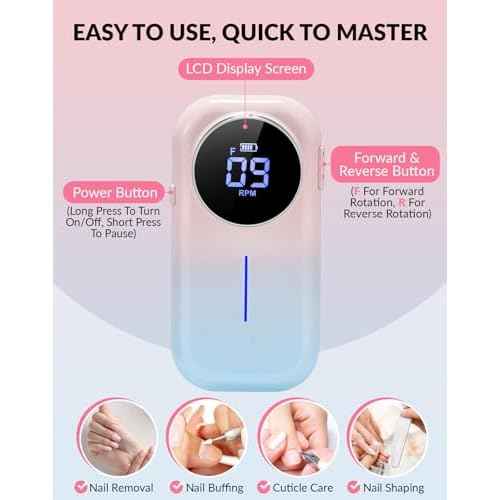 BAOSHISHAN Professional Nail Drill Machine, 20000RPM Electric Cordless Nail Drill with Base Pen Holder, Rechargeable Nail File 11 Drill Bits for Remove Gel Acrylic Nail