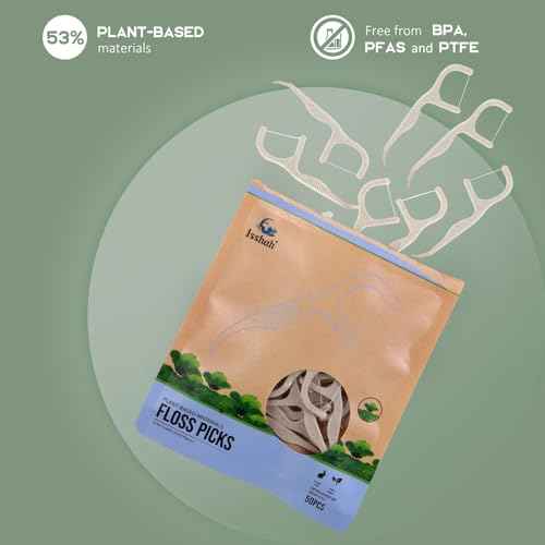 Floss Picks (300 Count) ? Plant Based Dental Floss Picks for Superior Oral Care, Dental Hygiene, and Gum Health, Cruelty Free Tooth Floss Picks Single Thread (Mint)