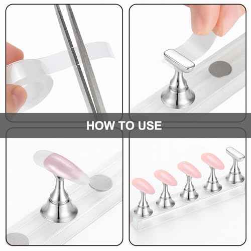 Nail Art Tools Set ? 15pcs Nail Brushes, 5pcs Dual-Ended Dotting Pens, Nail Stand & Holder Kit with Brush Rack, Tweezers & Double-Sided Tape for DIY Nail Design & Press On Nails