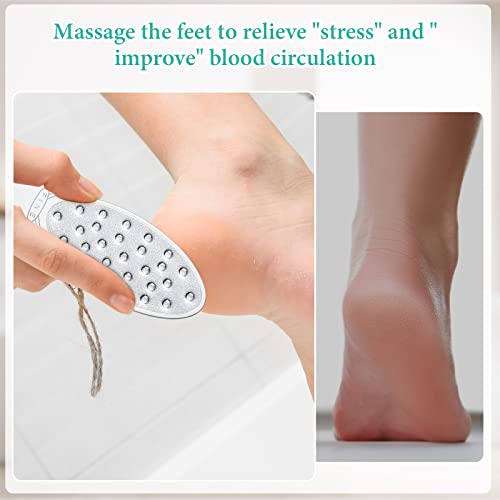 2 Pcs Stainless Steel Foot Scraper Metal Foot File Double Sided File Callus Remover Professional Feet Rasp Scrubber for Wet or Dry Skin Easy to Clean Pedicure Tool Heel