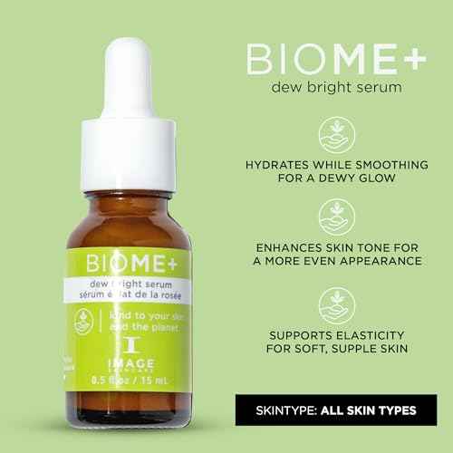 IMAGE Skincare, BIOME+ Dew Bright Serum, Microbiome Friendly Facial Serum, Boosts Luminosity and Enhances Elasticity