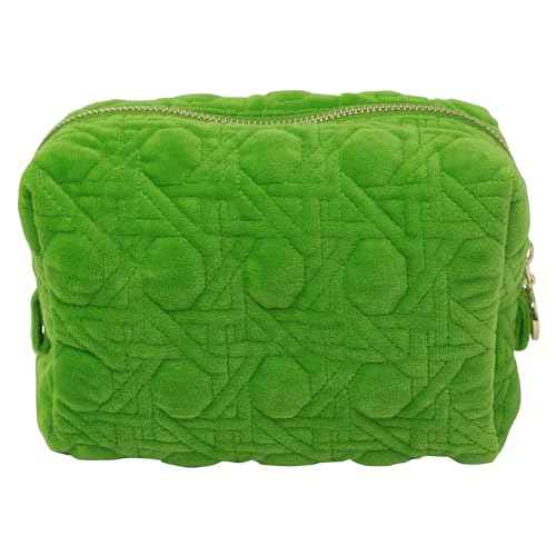 Lilly Pulitzer Gold Quilted Zipper Pouches, Cute Cosmetic Case for Women, Travel Toiletry Bag, Small Pouch Bag for Supplies, Set of 2, Makeup or Toiletries (Peninsula Green)
