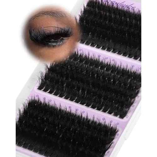 Fluffy Lash Clusters 260D+280D+300D Volume Eyelash Clusters Extensions D Curly Lashes Clusters 14-24MM Mink Cluster Lashes Spike Individual Lashes Full Lash Extension Mink Cluster Eyelash