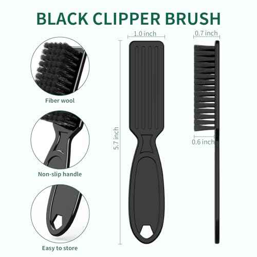 6 Pcs Barber Clipper Brush Blade Trimmer Cleaning Brush Set Duster Manicure Nylon Brush Hair Styling Tool (Black)