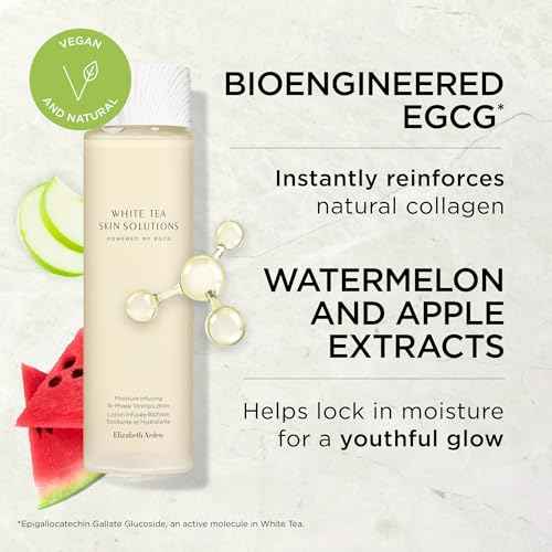Elizabeth Arden White Tea Skin Solutions Moisture Infusing Bi-Phase Toning Lotion, Hydrating Face Toner, Alcohol-Free & Vegan, 6.76 fl oz (Pack of 1)