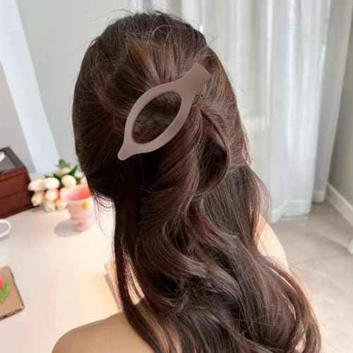 Flat Hair Claw Clips for Thick and Thin Hair - Large Alligator Clips, Duck Billed Barrettes and Matte Neutral Clamps for Women and Girls