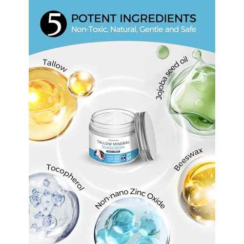 Organic Beef Tallow Sunscreen-SPF 50 with Zinc Oxide,Non-Toxic 2-in-1 Moisturizer & Mineral Sunblock | Reef Safe, Chemical-Free,Lightweight, Clean Formula for Sensitive Skin-1.