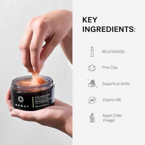 MONAT Scalp Purifying Scrub - w/Rejuveniqe¢ç Deeply Cleanses, Purifies & Soothes Leaving Hair Cleansed & Fresh. Dissolves Dead Skin Cells & Restores Balance to the scalp. - Net Wt. 134 ml/4.5 fl. oz.