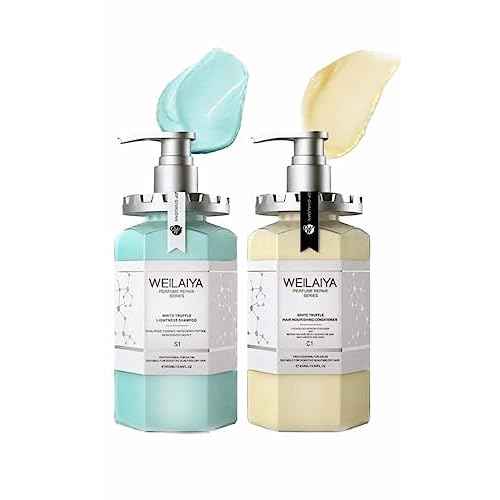 Weilaiya White Truffle Shampoo 450mL & Conditioner 450mL Unisex For All Types of Hairs (Frizz Control, Repair Damaged Hair, Anti-Aging Scalp, Nourishing, Moisturizing & Strengthening)