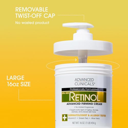 Advanced Clinicals Retinol Body Lotion & Face Moisturizer | Anti Aging Skin Care Retinol Body Cream For Women & Men Improves Appearance Of Fine Lines, Wrinkles, & Look Of Crepey Skin, W/Travel Size